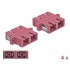 Delock Optical Fiber Coupler SC Duplex female to SC Duplex female Multi-mode 4 pieces violet