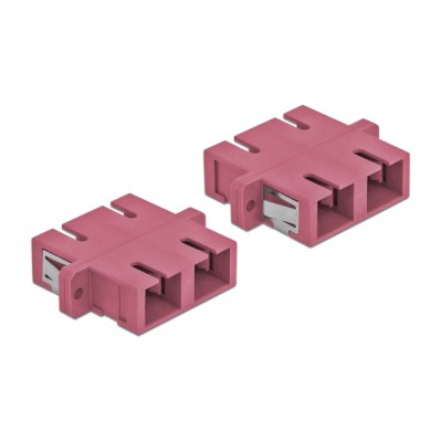 Delock Optical Fiber Coupler SC Duplex female to SC Duplex female Multi-mode 4 pieces violet 2