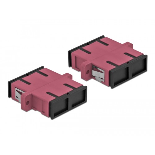 Delock Optical Fiber Coupler SC Duplex female to SC Duplex female Multi-mode 4 pieces violet