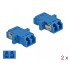 Delock Optical Fiber Coupler LC Duplex female to LC Duplex female Single-mode 2 pieces blue