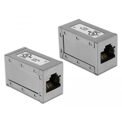 Delock Adapter RJ45 jack  RJ45 jack Cat.6A STP