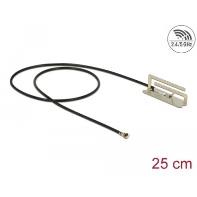 Delock WLAN 802.11 ac/ax/a/h/b/g/n Antenna I-PEX Inc., MHF® 4L plug 1.6 dBi 25 cm PIFA internal