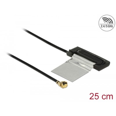 Delock WLAN 802.11 ac/a/h/b/g/n Antenna MHF® I plug 1.5 - 2.0 dBi 1.13 25 cm CCD internal