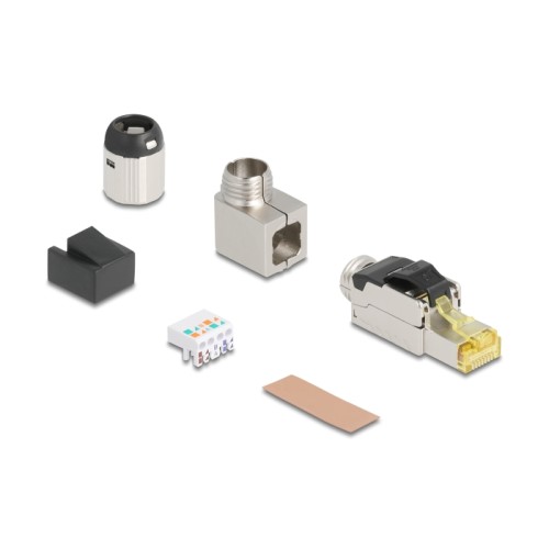 Delock RJ45 Plug field assembly Cat.6A metal angled
