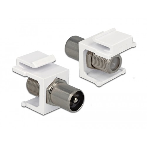 Delock Keystone Module IEC male  F female white