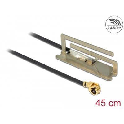 Delock WLAN 802.11 ac/a/h/b/g/n Antenna I-PEX Inc., MHF® I plug 1.6 dBi 45 cm PIFA internal
