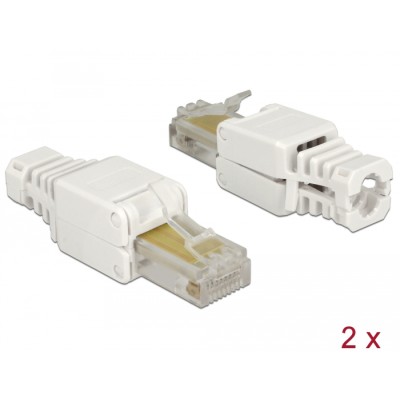 Delock RJ45 plug Cat.5e UTP toolfree 2 pieces  