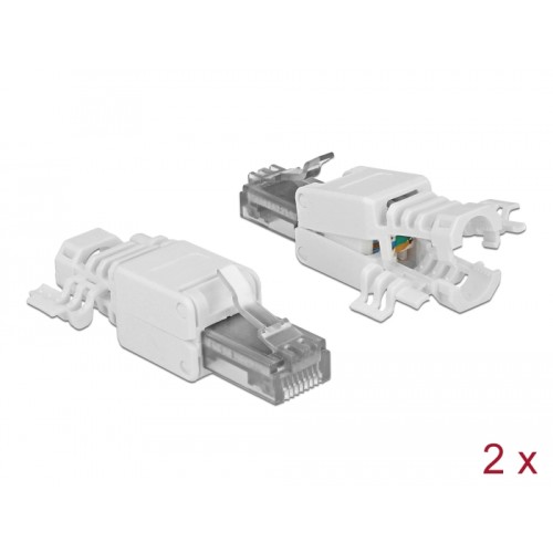 Delock RJ45 plug Cat.6A UTP toolfree 2 pieces