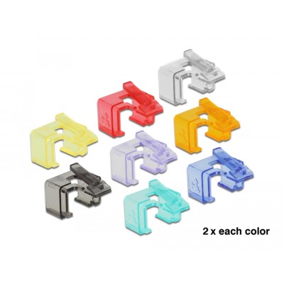 Delock RJ45 Repair Clip 16 Pieces (2 pieces per color)