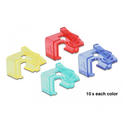 Delock RJ45 Repair Clip 40 Pieces Set 1 (red, blue, green, yellow)