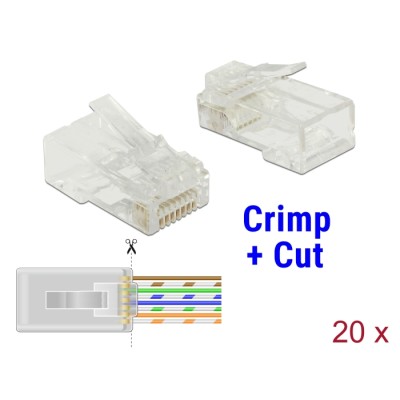 Delock RJ45 Crimp+Cut Plug Cat.5e UTP 20 pieces