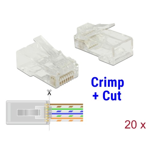 Delock RJ45 Crimp+Cut Plug Cat.5e UTP 20 pieces