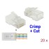 Delock RJ45 Crimp+Cut Plug Cat.5e UTP 20 pieces