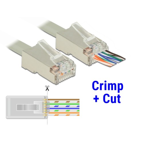 Delock RJ45 Crimp+Cut Plug Cat.6 STP 20 pieces