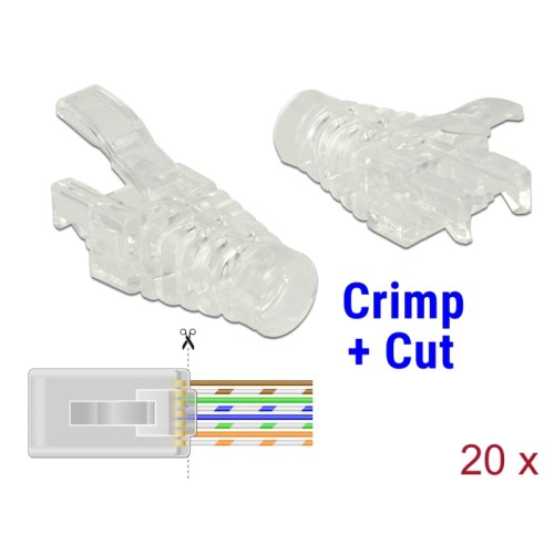 Delock Strain Relief Boot for RJ45 Crimp+Cut plug 20 pieces