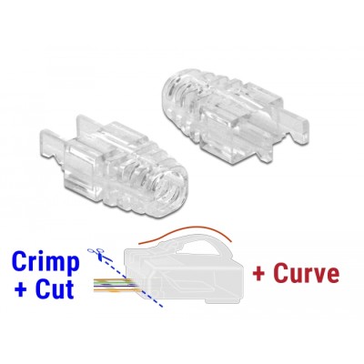Delock Strain Relief Boot for RJ45 Crimp+Cut+Curve plug 20 pieces