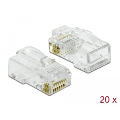 Delock RJ45 Crimp+Cut+Curve plug Cat.6 UTP 20 pieces 2