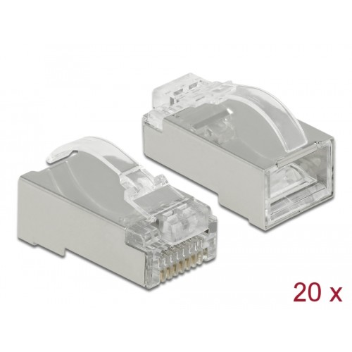 Delock RJ45 Crimp+Cut+Curve plug Cat.6 STP 20 pieces