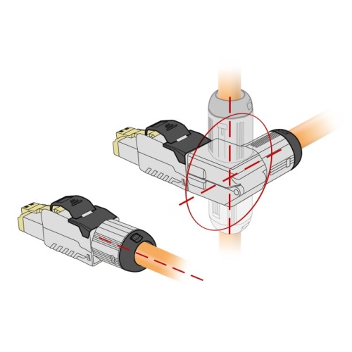 Delock RJ45 Plug field assembly Cat.8.1 metal angled