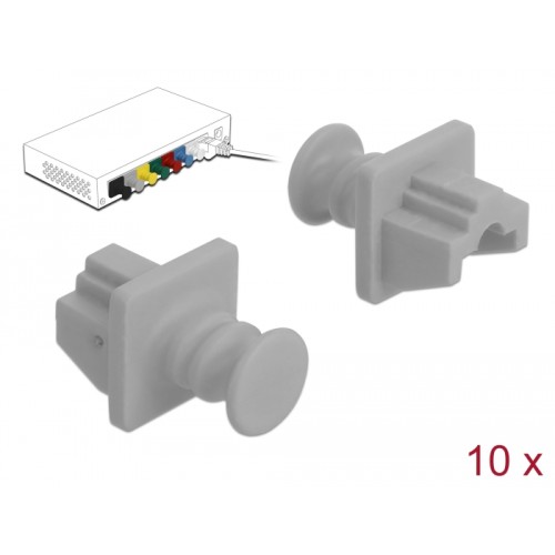 Delock Dust Cover for RJ45 jack 10 pieces grey