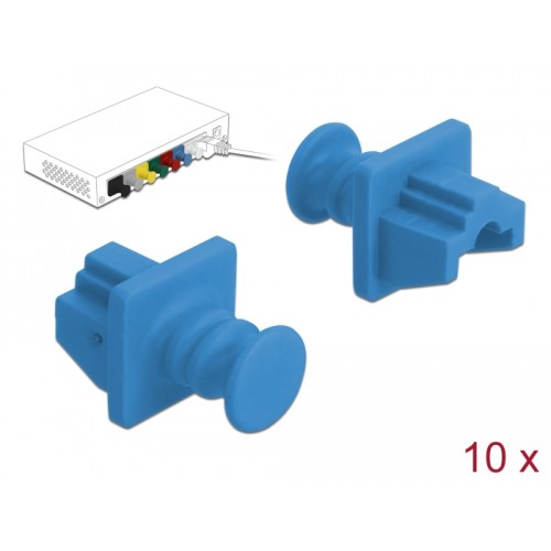 Delock Dust Cover for RJ45 jack 10 pieces blue