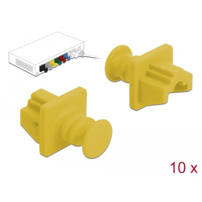 Delock Dust Cover for RJ45 jack 10 pieces yellow