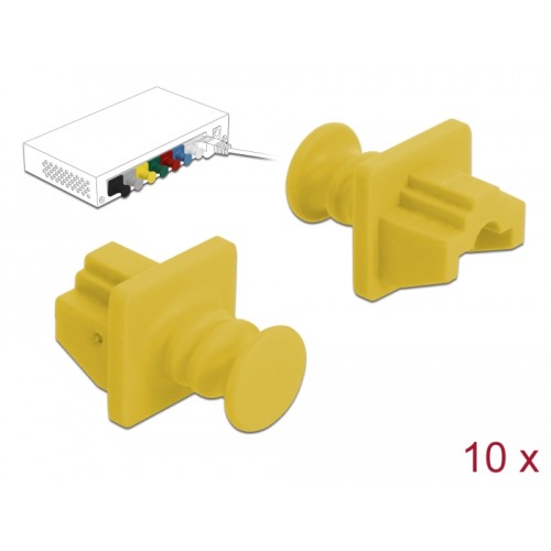 Delock Dust Cover for RJ45 jack 10 pieces yellow