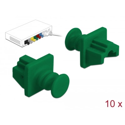 Delock Dust Cover for RJ45 jack 10 pieces green