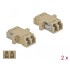 Delock Optical Fiber Coupler LC Duplex female to LC Duplex female Multi-mode 2 pieces beige