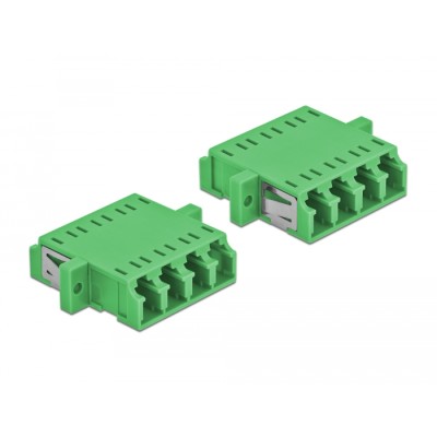 Delock Optical Fiber Coupler LC Quad female to LC Quad female Single-mode 2 pieces green 2