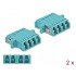 Delock Optical Fiber Coupler LC Quad female to LC Quad female Multi-mode 2 pieces light blue