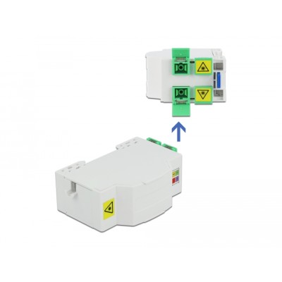 Delock Optical Fiber Connection Box for DIN Rail 4 x SC Simplex or LC Duplex 2