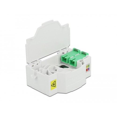 Delock Optical Fiber Connection Box for DIN Rail 4 x SC Simplex or LC Duplex