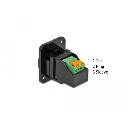 Delock D-Type Module 3.5 mm 3 pin stereo jack female to terminal block
