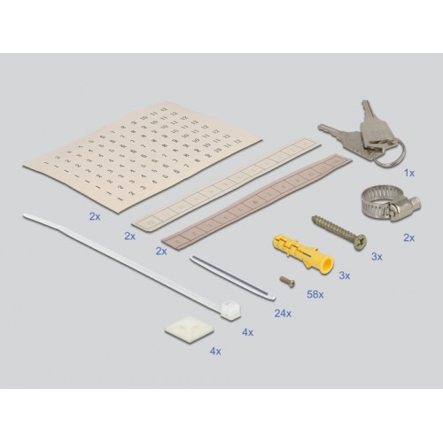 Delock Fiber optic wall distribution box with double door grey