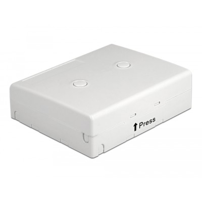 Delock Optical Fiber Connection Box for wall mounting for 4 x SC Simplex or LC Duplex white
