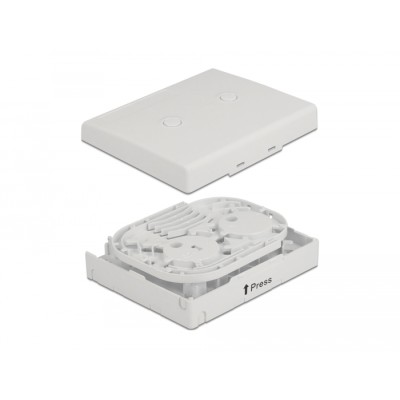 Delock Optical Fiber Connection Box for wall mounting for 4 x SC Simplex or LC Duplex white 2