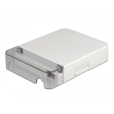 Delock Optical Fiber Connection Box for wall mounting for 1 x SC Simplex or LC Duplex white