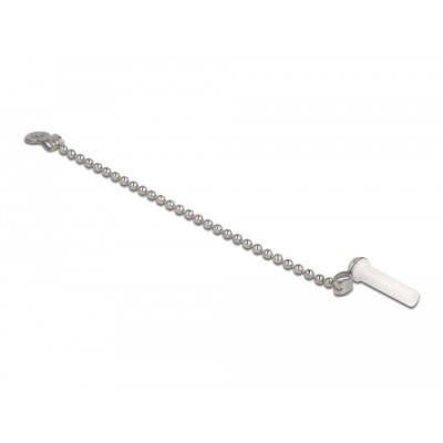 Delock Fiber optic dust cap with chain for LC plug white
