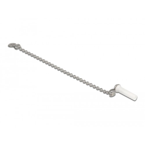 Delock Fiber optic dust cap with chain for LC plug white