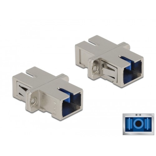 Delock Optical Fiber Coupler SC Simplex female to SC Simplex female Single-mode metal