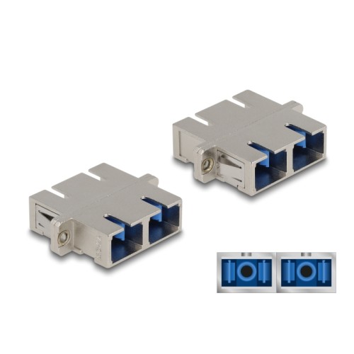 Delock Optical Fiber Coupler SC Duplex female to SC Duplex female Single-mode metal
