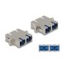 Delock Optical Fiber Coupler SC Duplex female to SC Duplex female Single-mode metal