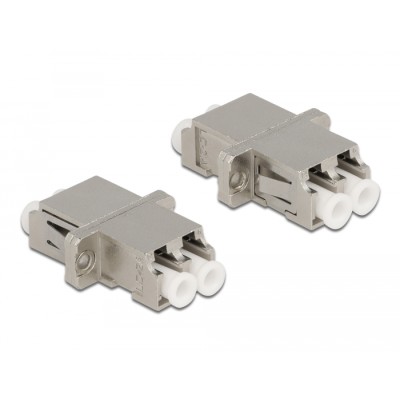 Delock Optical Fiber Coupler LC Duplex female to LC Duplex female Single-mode metal 2