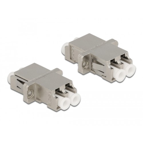 Delock Optical Fiber Coupler LC Duplex female to LC Duplex female Single-mode metal