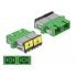 Delock Optical Fiber Coupler with laser protection flip SC Duplex female to SC Duplex female Single-mode green