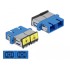Delock Optical Fiber Coupler with laser protection flip SC Duplex female to SC Duplex female Single-mode blue