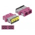 Delock Optical Fiber Coupler with laser protection flip SC Duplex female to SC Duplex female Multi-mode violet