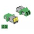 Delock Optical Fiber Coupler with laser protection flip LC Duplex female to LC Duplex female Single-mode green