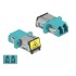 Delock Optical Fiber Coupler with laser protection flip LC Duplex female to LC Duplex female Multi-mode aqua